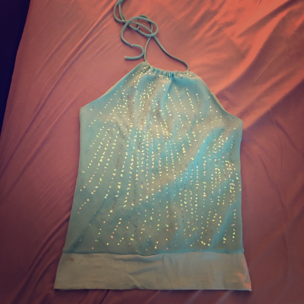 Sequin halter blouse